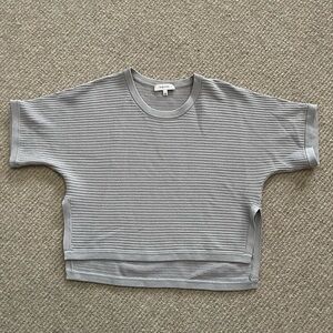 Babaton Taupe/Gray Short Sleeve Knit Top